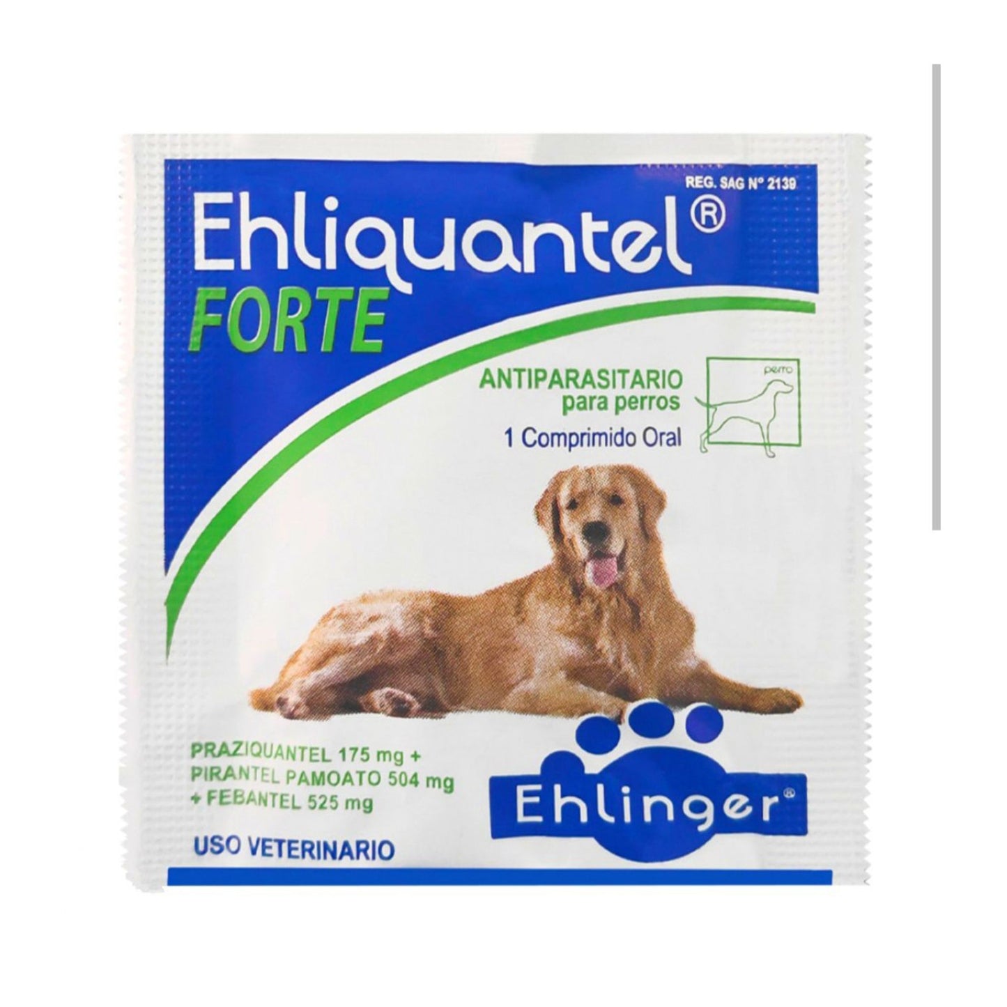 Ehliquantel Forte Unidad en Sachet - Perros desde 35 kg (Caducidad Enero 2024)