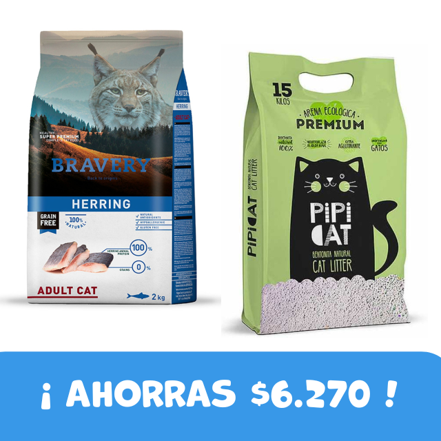 PACK Bravery Herring 7 kg + Pipicat 15 kg Aroma Lavanda
