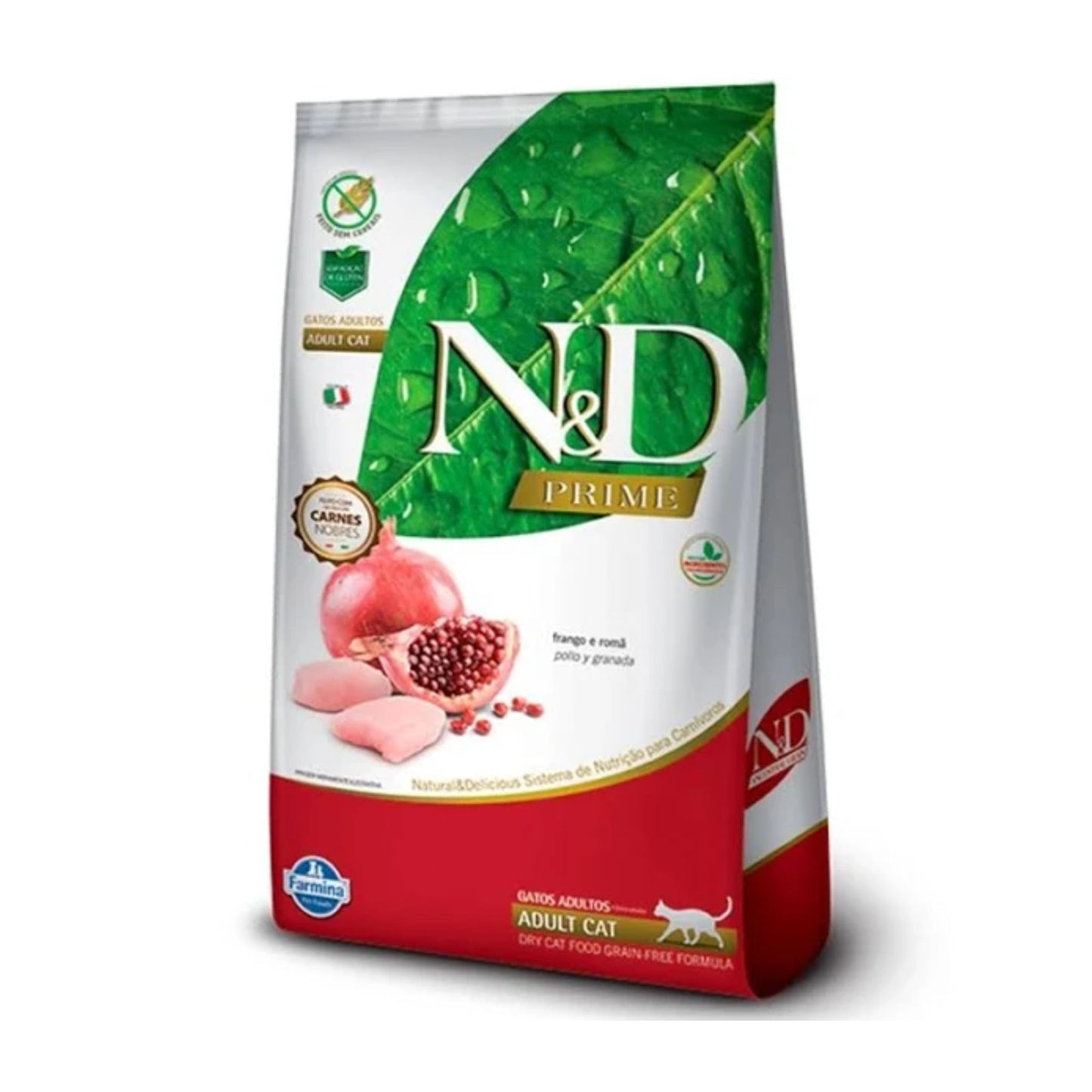 Alimento para Gatos N&D Prime Adulto Pollo y Granada 1.5 kg