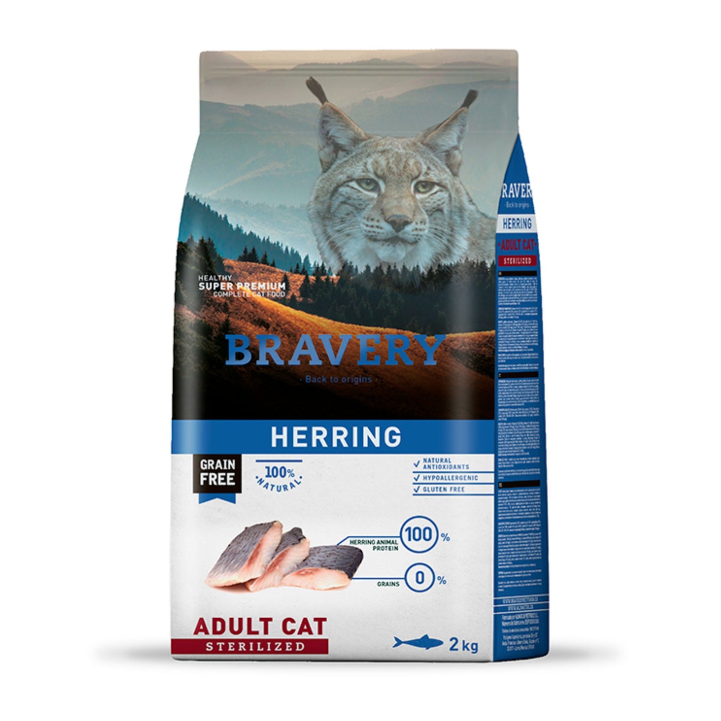 Alimento para Gatos Bravery Herring Adulto Sterilized 2 kg