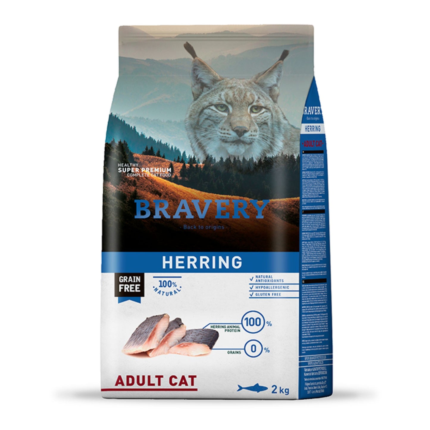 Alimento para Gatos Bravery Herring Adulto 2 kg