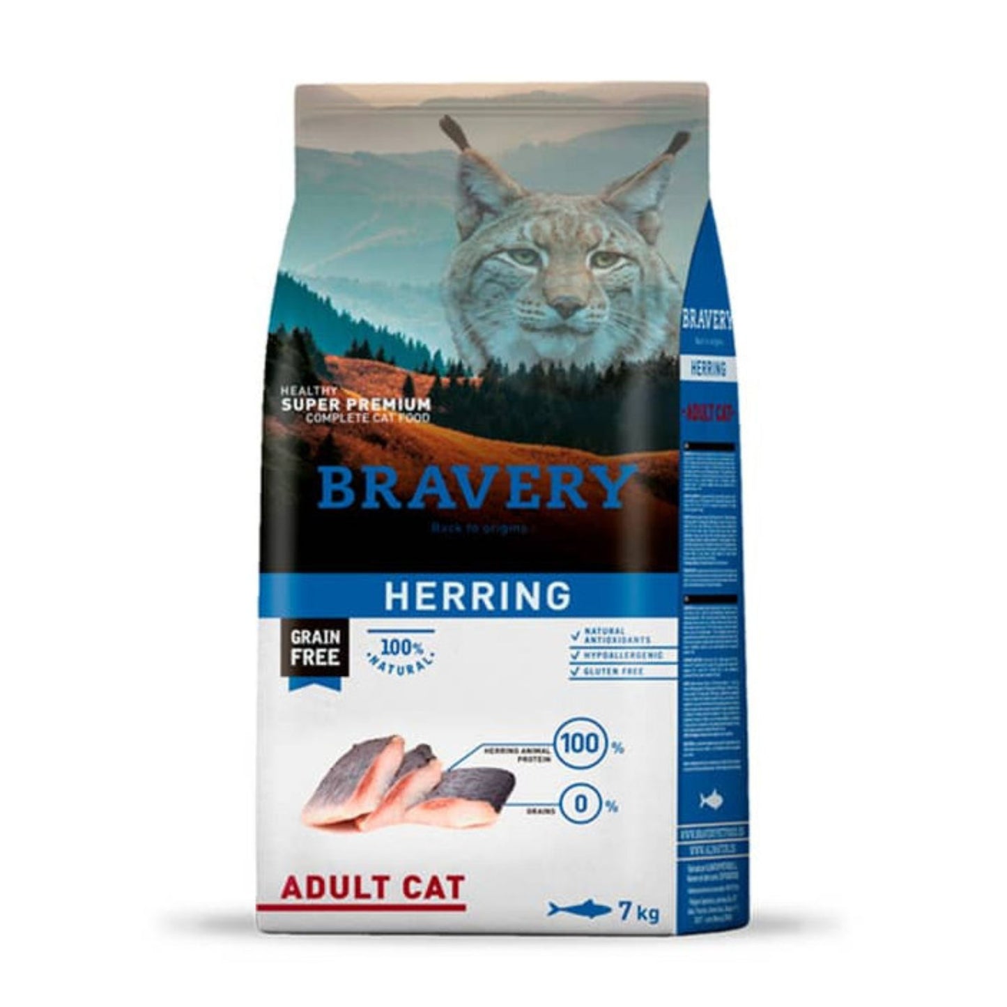 Alimento para Gatos Bravery Herring Adulto 7 kg