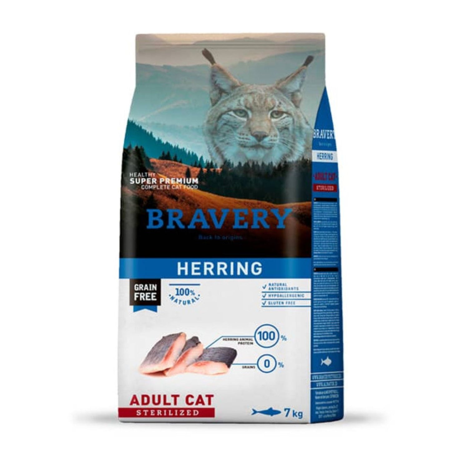 Alimento para Gatos Bravery Herring Adulto Sterilized 7 kg