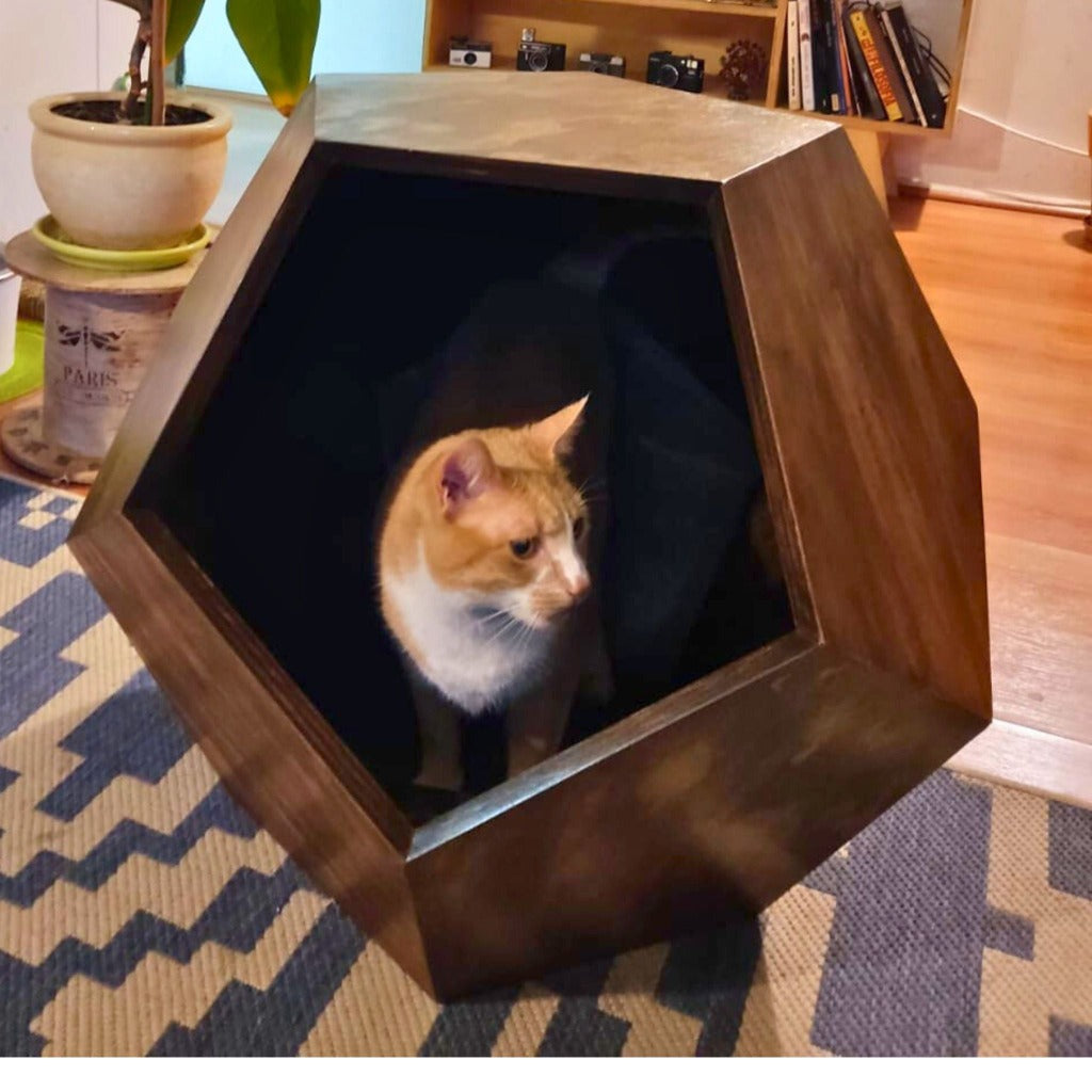 EcoRefugio de Madera - Mueble Poliedro - Casa de Gato