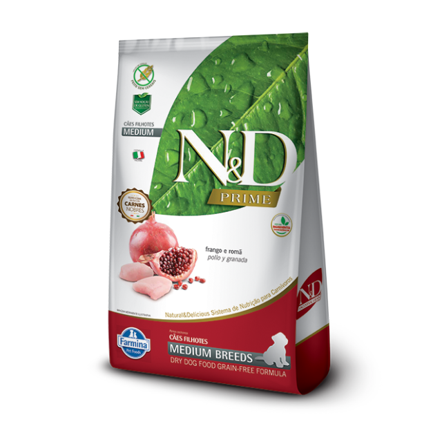 Alimento para Perros N&D Prime Cachorro Raza Mediana Pollo y Granada 2,5 kg