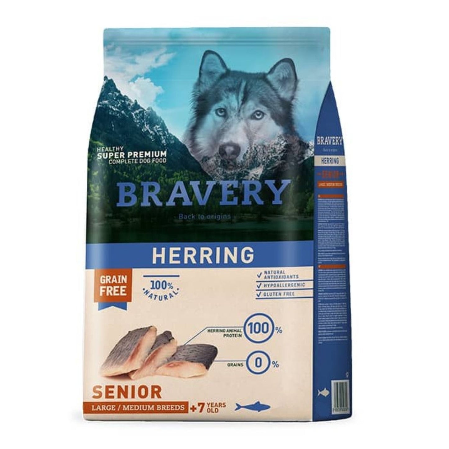 Alimento para Perros Bravery Herring Senior Grande Mediano 12 kg