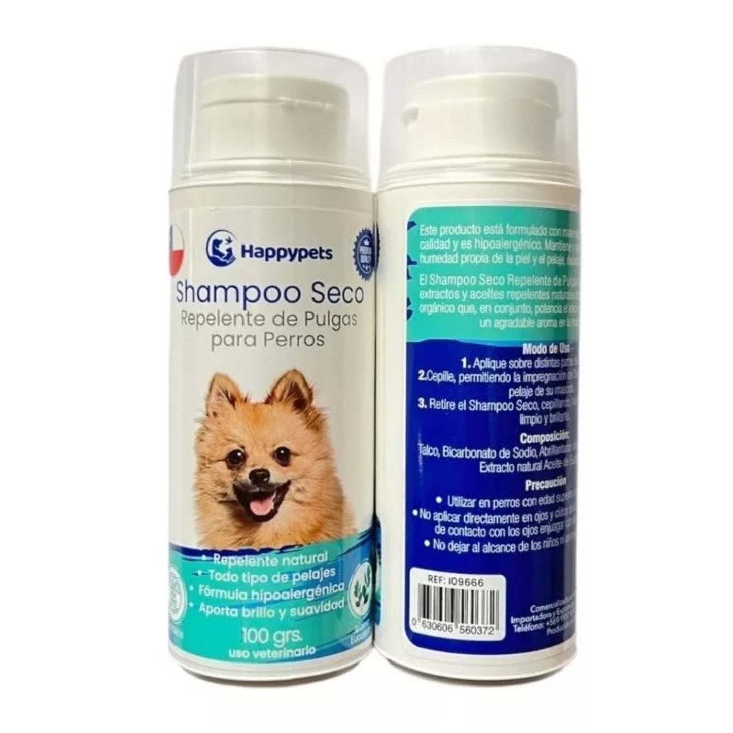 HappyPets Shampoo Seco Repelente de Pulgas - Perro