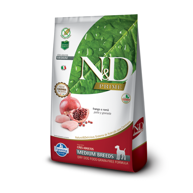 Alimento para Perros N&D Prime Adulto Raza Mediana Pollo y Granada 2,5 kg