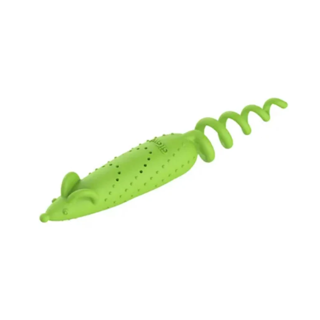 Gigwi Roll Tailed Ratón Verde con Catnip - Juguete para Gatos