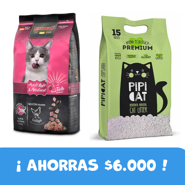 PACK Leonardo Adult Light 7,5 kg - Pipicat 15 kg Aroma Lavanda