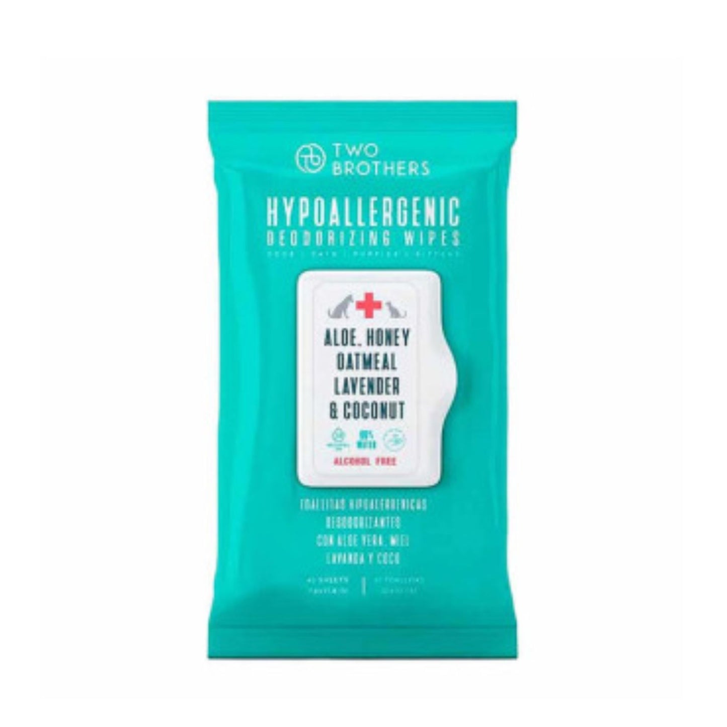 Toallitas Humedas Antibacterial Aloe Miel Lavanda Two Brothers - 40 toallitas