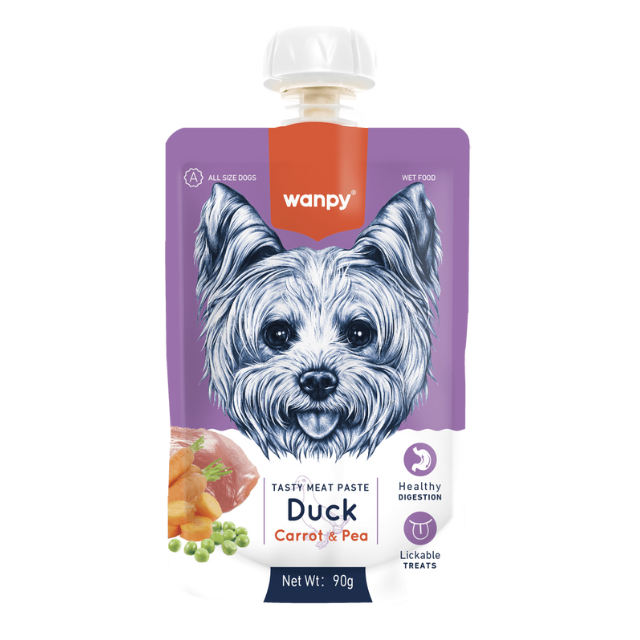Wanpy Tasty Meat Dog Pato Zanahoria y Guisante 90 gr