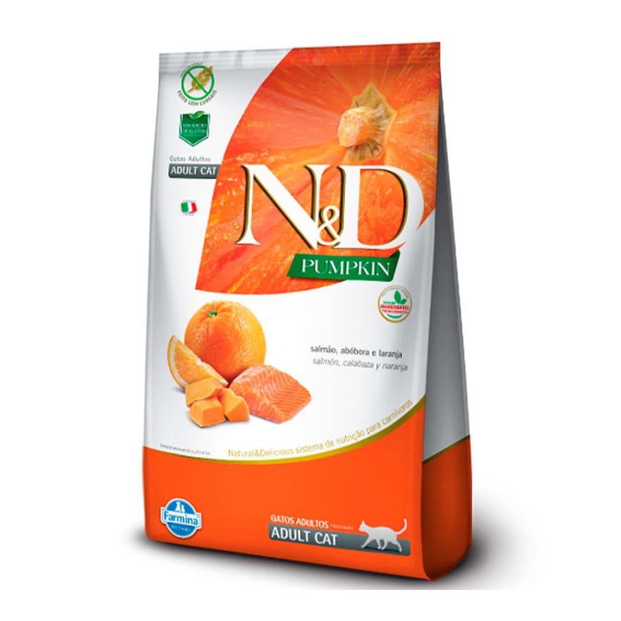 Alimento para Gatos N&D Pumpkin Adulto Salmón y Naranja 1,5 kg