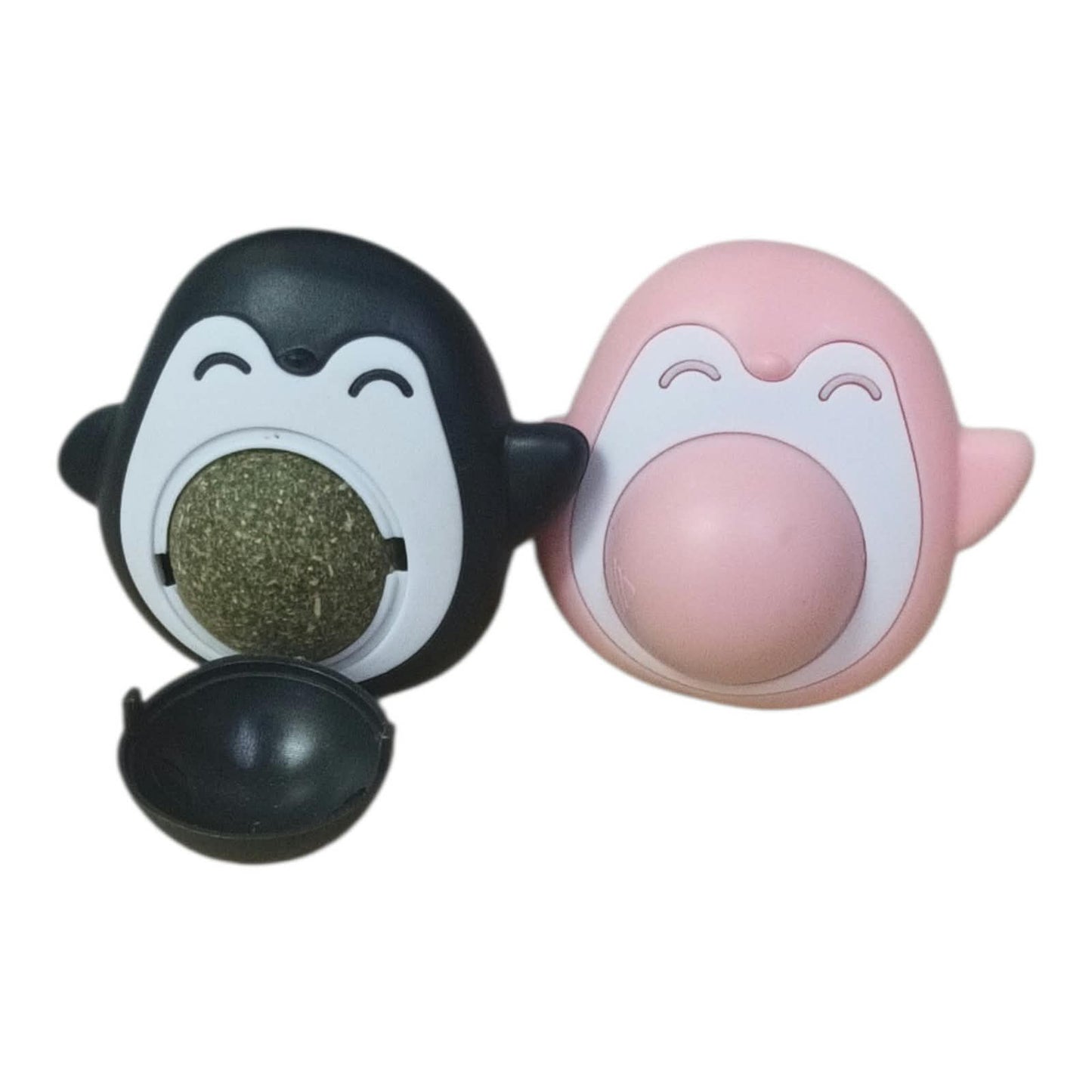 Juguete Pingüino con Bola de Catnip Giratoria
