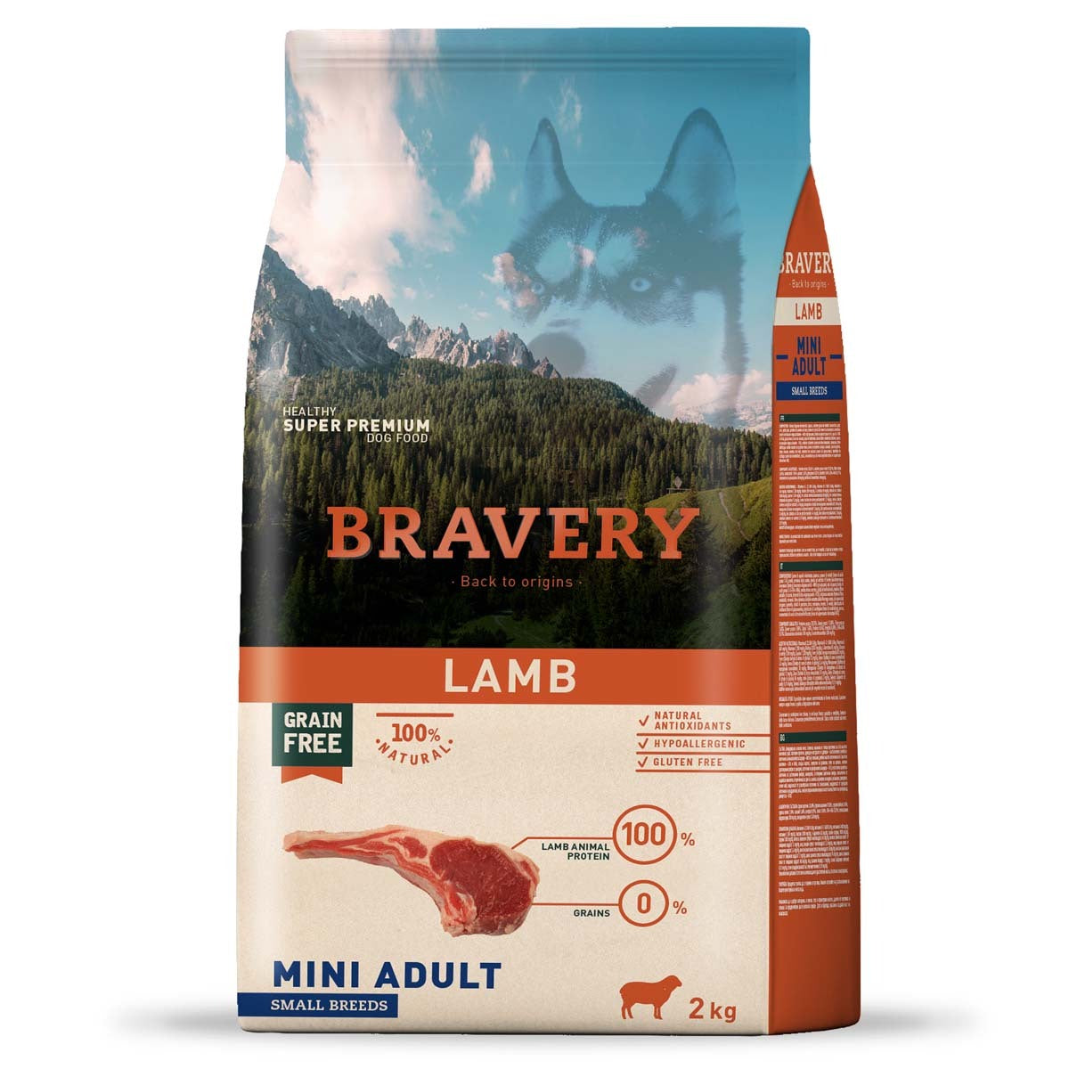 Alimento para Perros Bravery Lamb Mini Adulto 2 kg