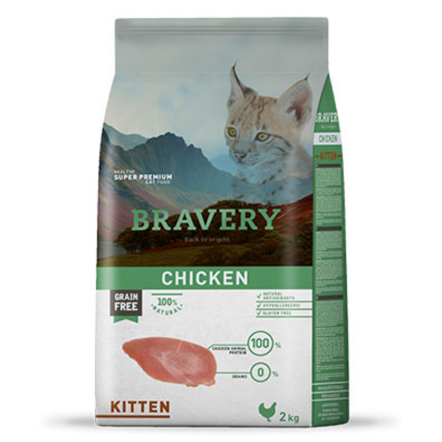 Alimento para Gatos Bravery Chicken Kitten 2 kg