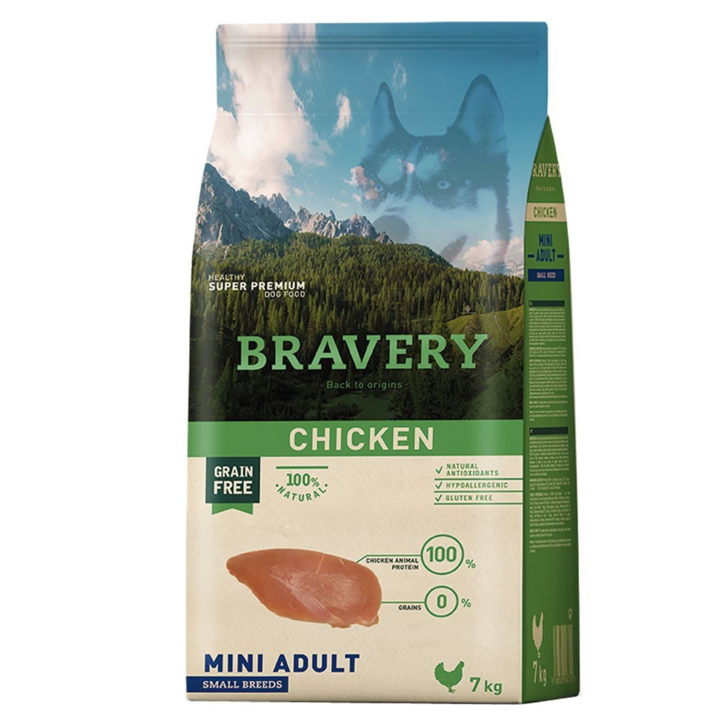 Alimento para Perros Bravery Chicken Mini Adulto 7 kg