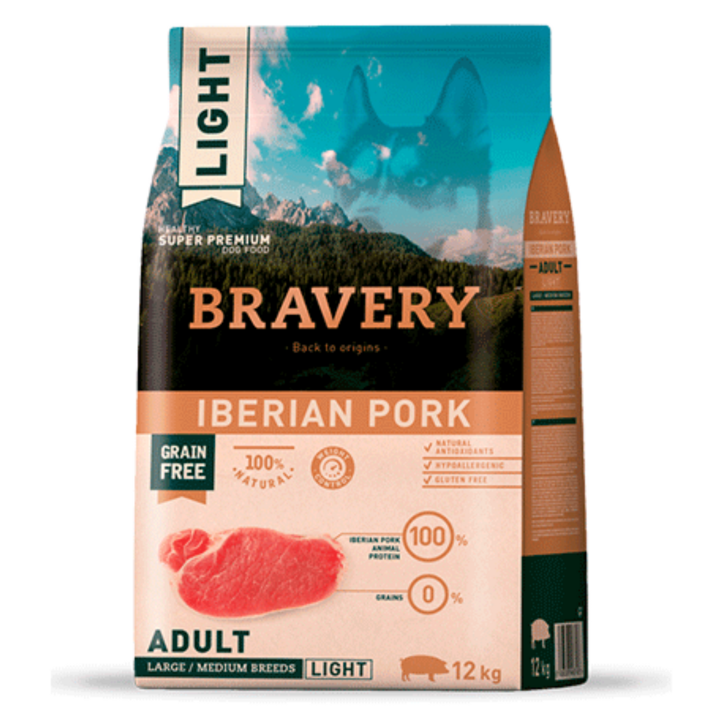 Alimento para Perros Bravery Light Iberian Pork Adulto Mediano Grande 12 kg
