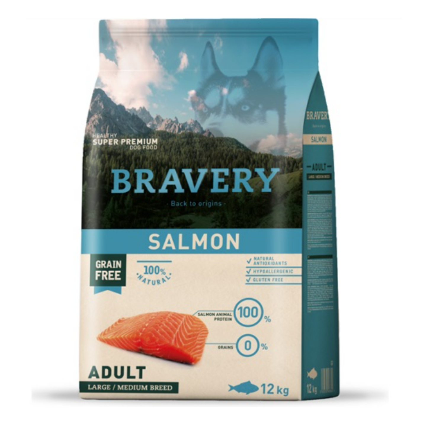 Alimento para Perros Bravery Salmon Adulto Mediano Grande 12 kg
