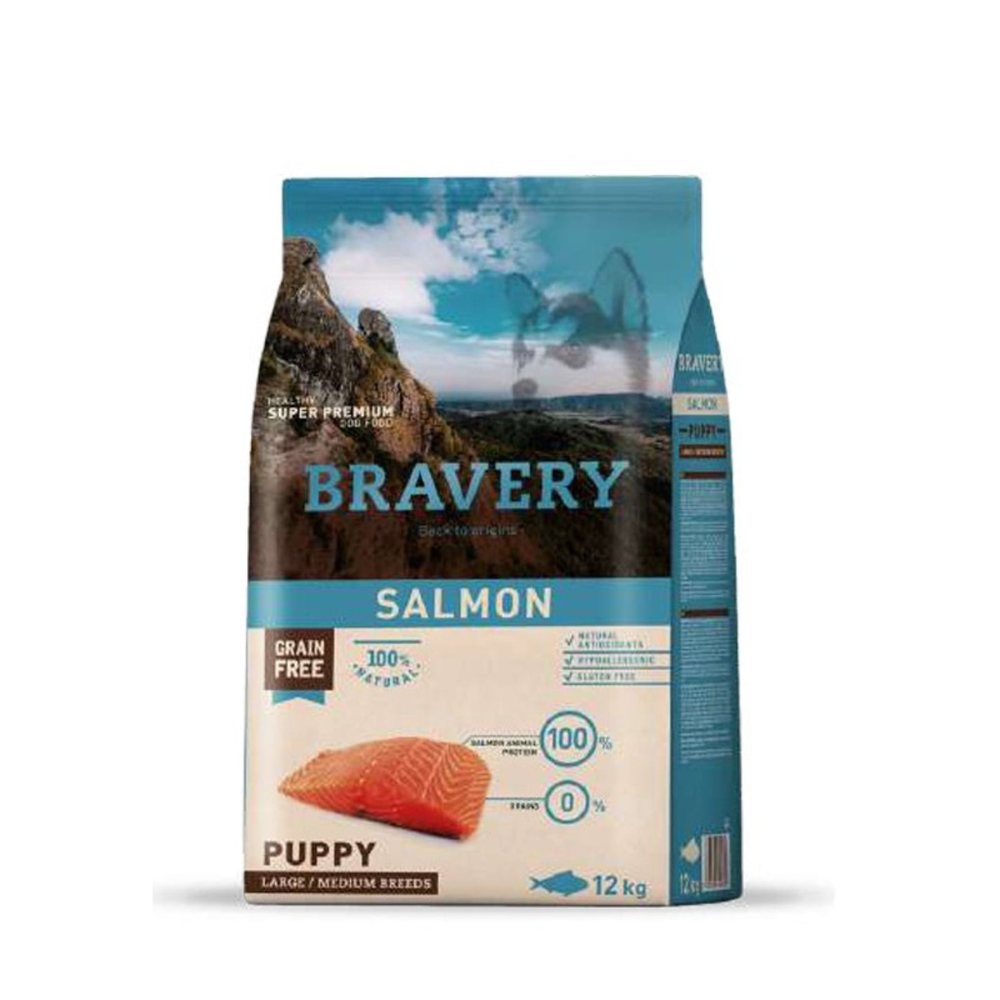 Alimento para Perros Bravery Salmon Puppy Grande Mediano 12 kg