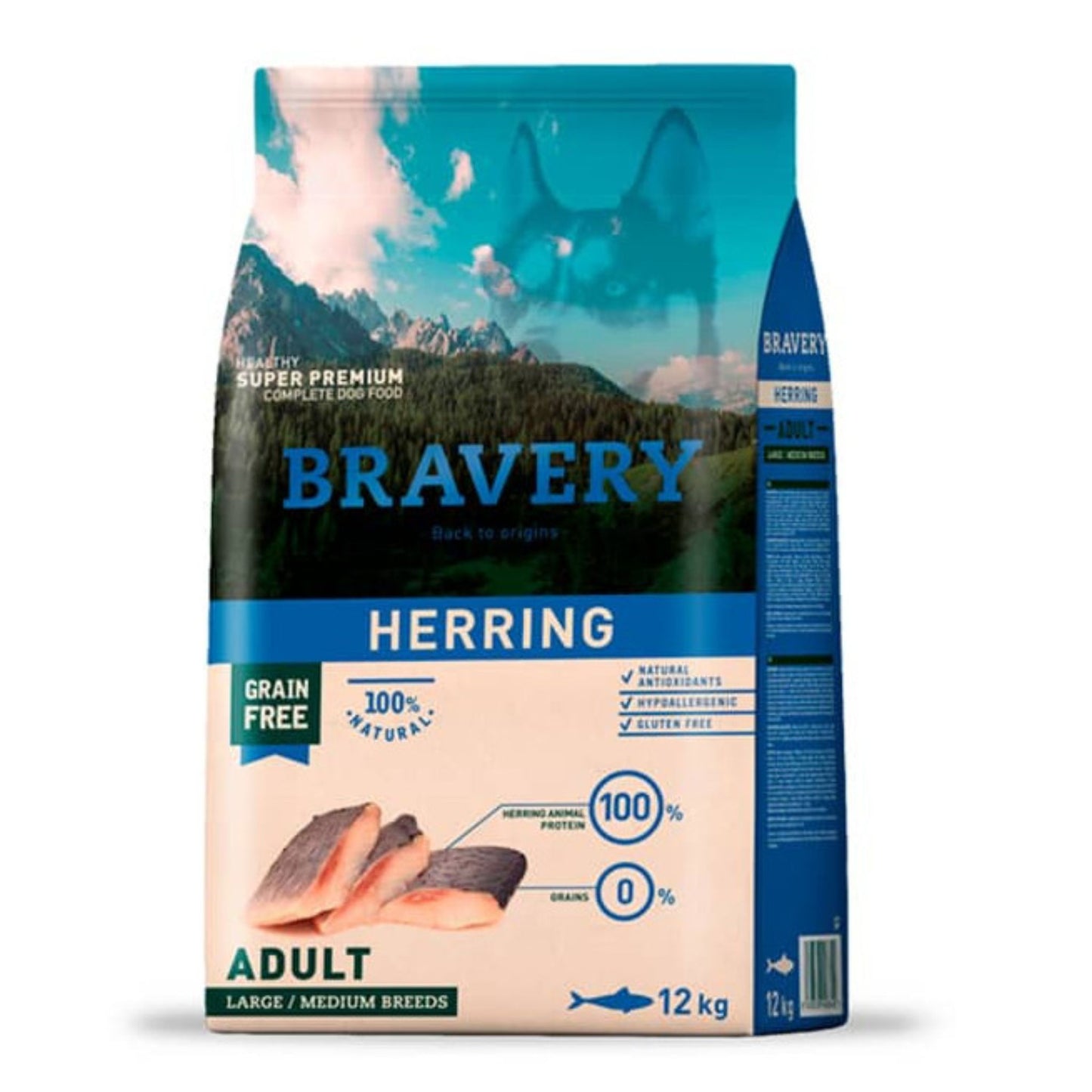 Alimento para Perros Bravery Herring Adulto Mediano Grande 12 kg