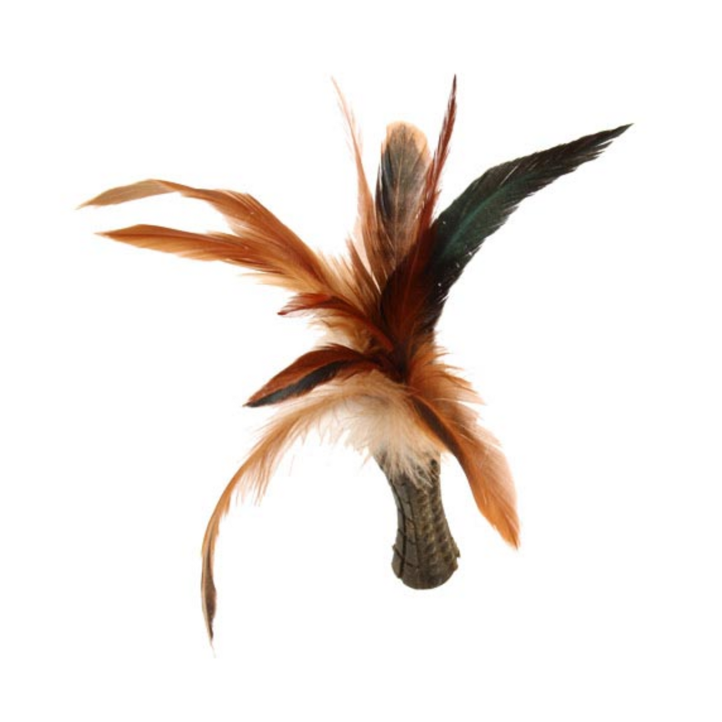 Gigwi Catnip Johnny Stick con un lado de pluma natural café
