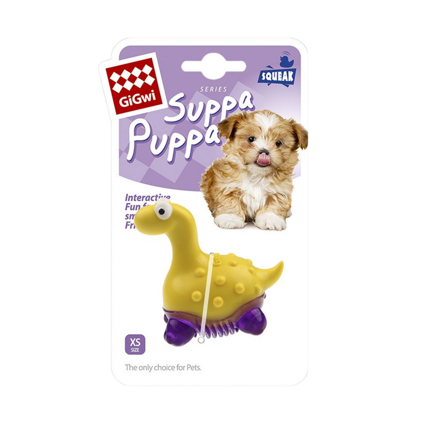 Gigwi Suppa Puppa Cachorro Dinosaurio Amarillo