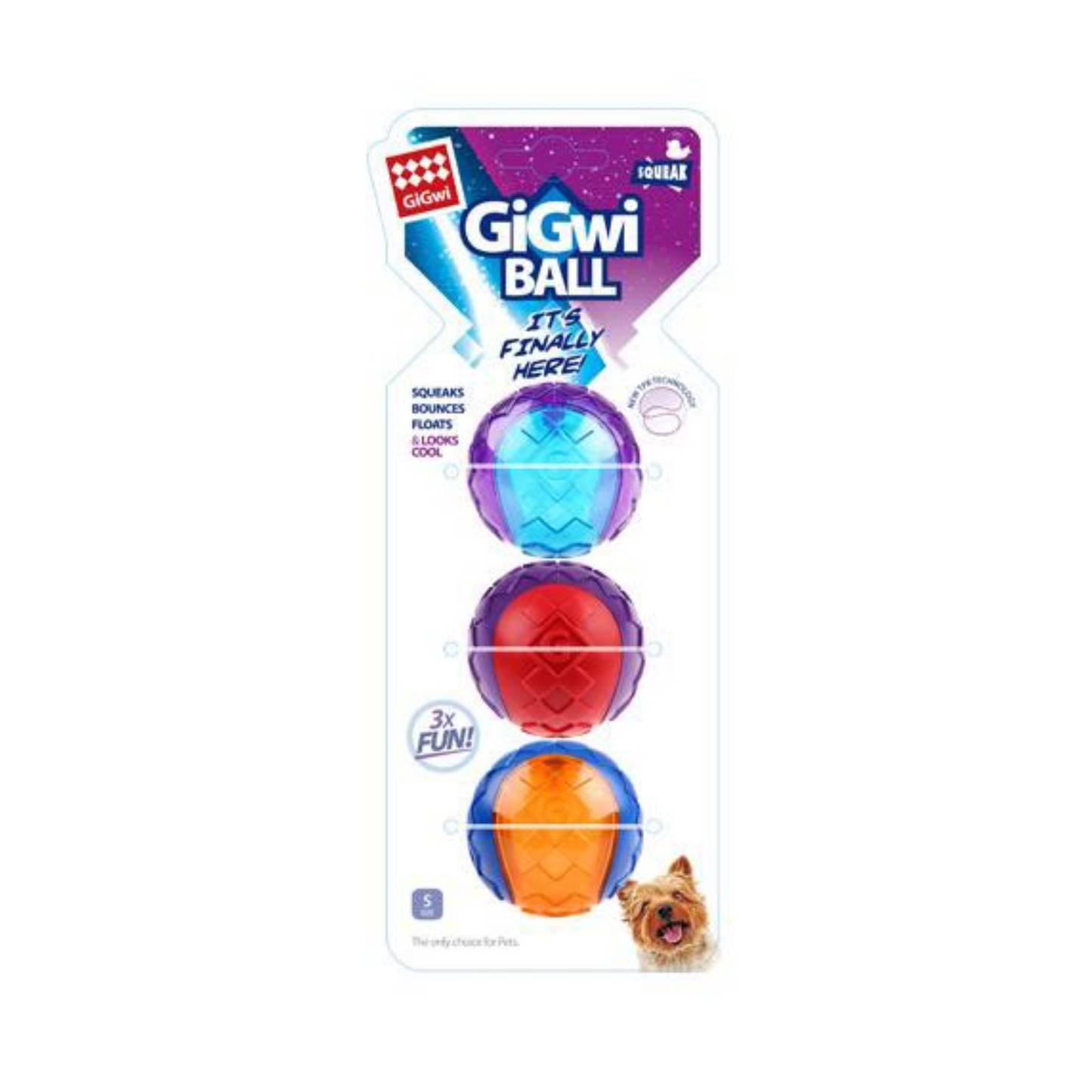 GiGwi Ball Squeaker Tamaño S - 3 Piezas