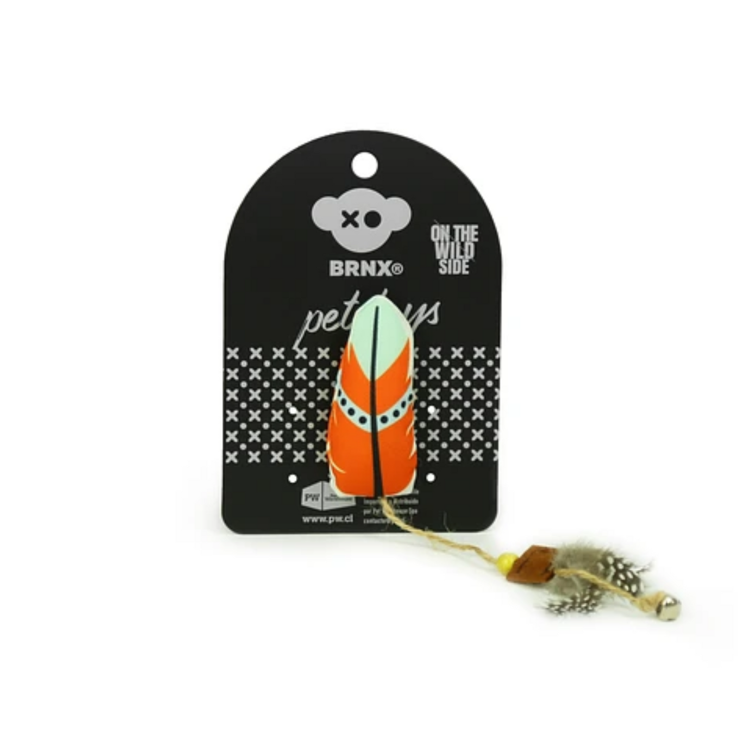 BRNX Maxi Juguete Pluma Naranja - Con Catnip