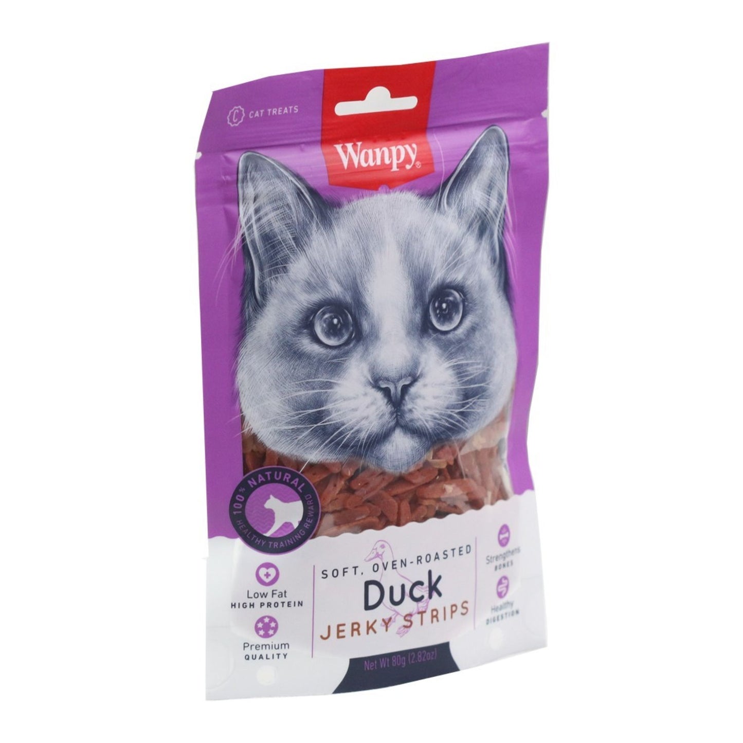Wanpy Soft Duck Jerky Strips for Cats 80 Grs