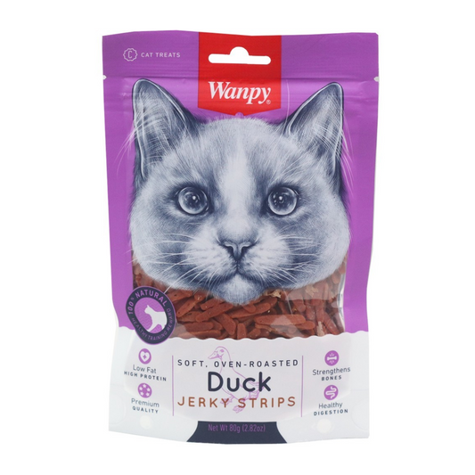 Wanpy Soft Duck Jerky Strips for Cats 80 Grs