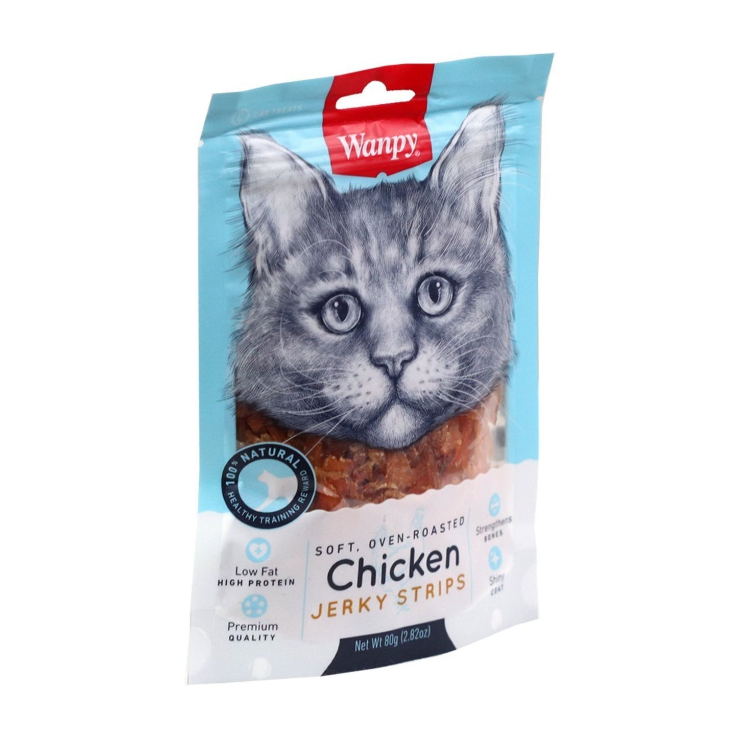 Wanpy Soft Chicken Jerky Strips for Cats 80 Grs