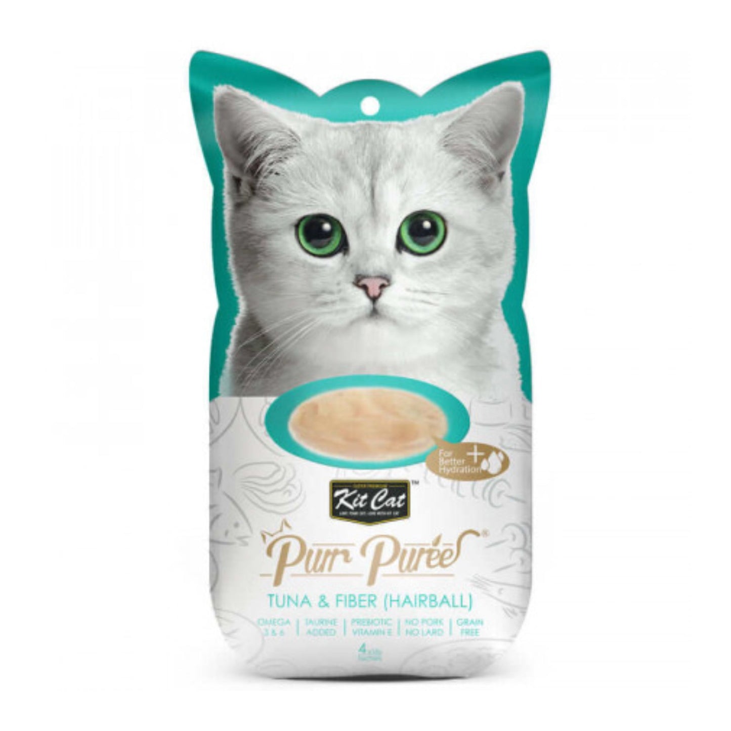 Kit Cat Purr Purée sabor Atún y Fibra - Control Bola de Pelos 60gr