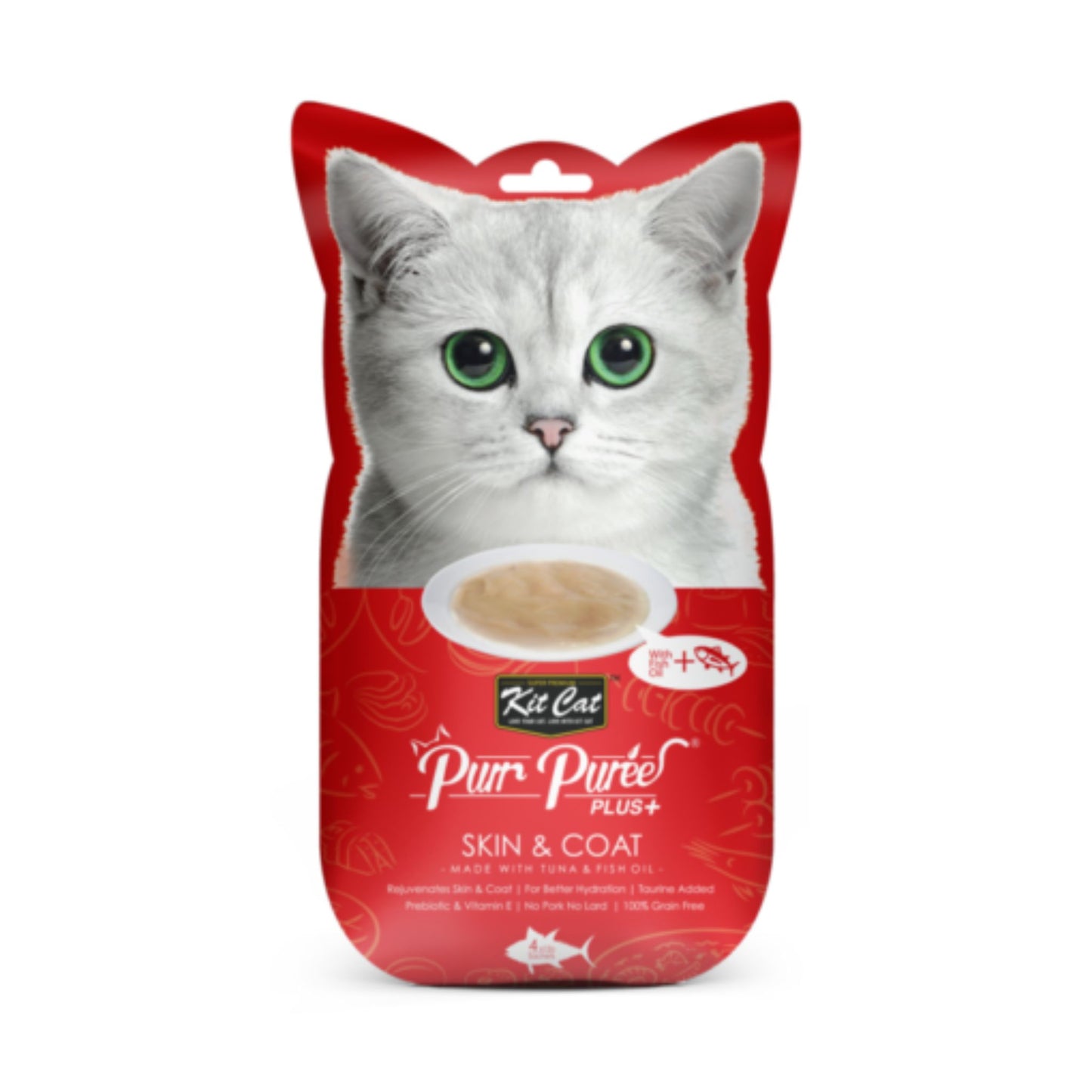 Kit Cat Purr Puree Plus Piel & Pelaje Atún
