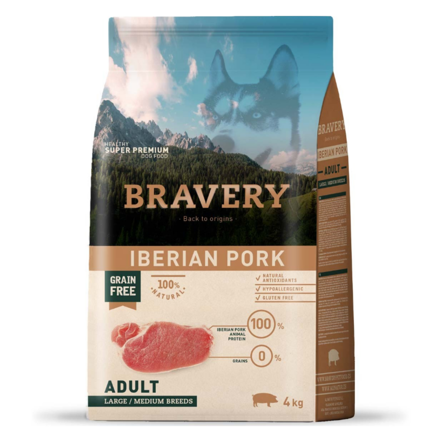 Alimento para Perros Bravery Iberian Pork Adulto Mediano Grande 4 kg