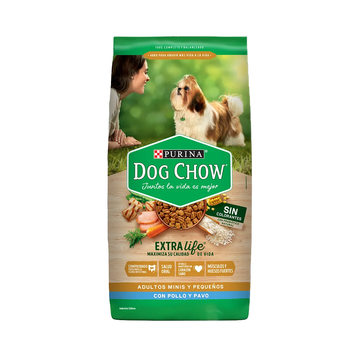Purina Dog Chow Adulto Mini Pequeño Pollo y Pavo 8 kg - Sin Colorantes
