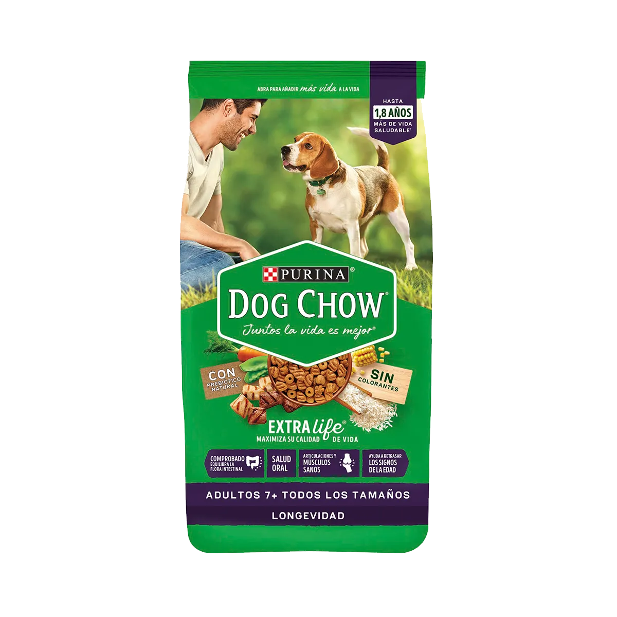 Purina Dog Chow Adulto Longevidad 8 kg - Sin Colorantes