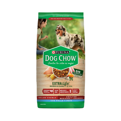 Purina Dog Chow Adulto Mediano Grande Pollo y Pavo 8 kg - Sin Colorantes