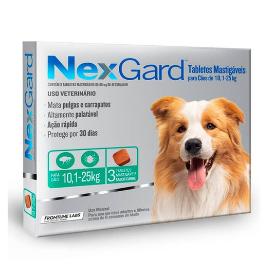 Antiparasitario Nexgard x 3 comprimidos - 10 a 25 kg