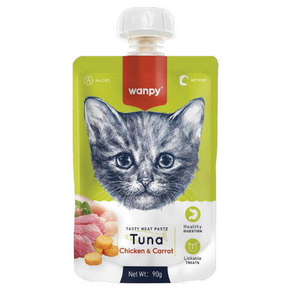 Wanpy Tasty Meat Atún, Pollo y Zanahoria 90 gr