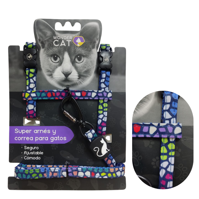 Wonder Cat Arnés Gato - Rocas Azul