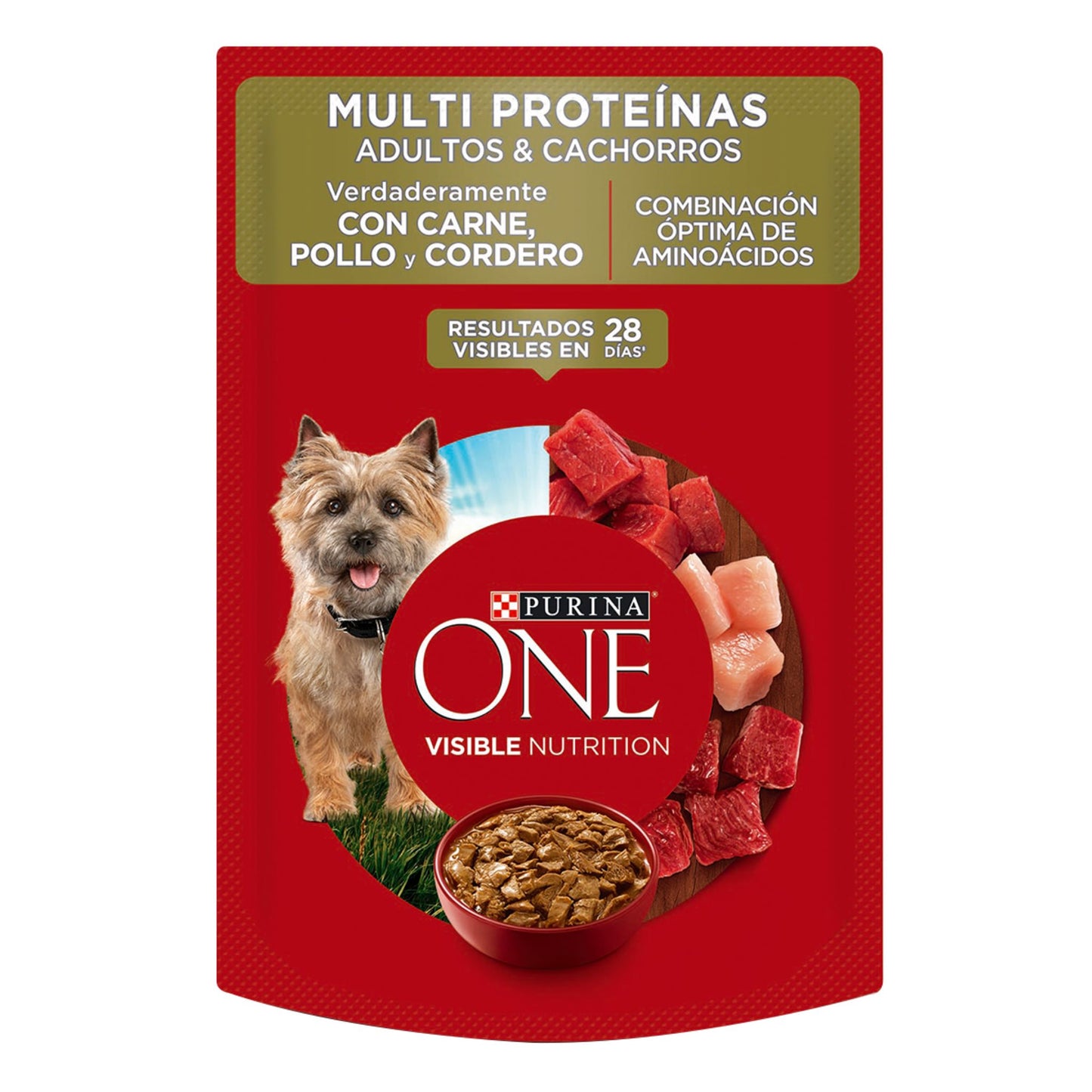 Purina ONE Perros Multi Protein Carne, Pollo, Cordero - Adulto y Cachorro 85 g