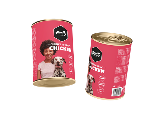 Alimento Húmedo para Perros Amity Chunks Chicken, Turkey y Veg 415gr