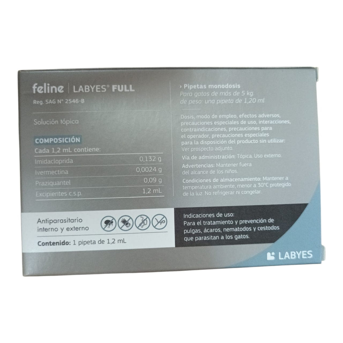🐱 Feline Labyes Full 1,2 mL – Antiparasitario interno y externo para gatos de más de 5 kg