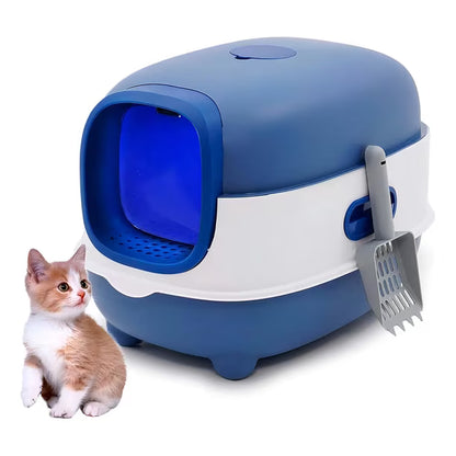 Arenero Grande Para Gato 45 x 36 x 28 cm - Baño para Gatos Color Azul