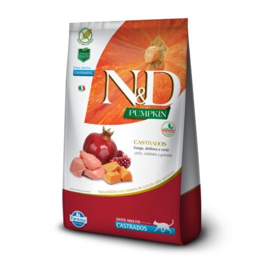 Alimento para Gatos N&D Pumpkin Castrado Pollo Granada 1.5 kg
