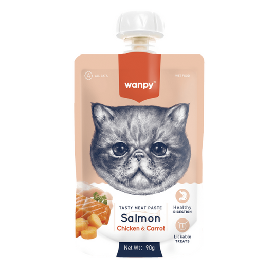 Wanpy Tasty Meat Cat Salmon Pollo y Zanahoria 90 gr
