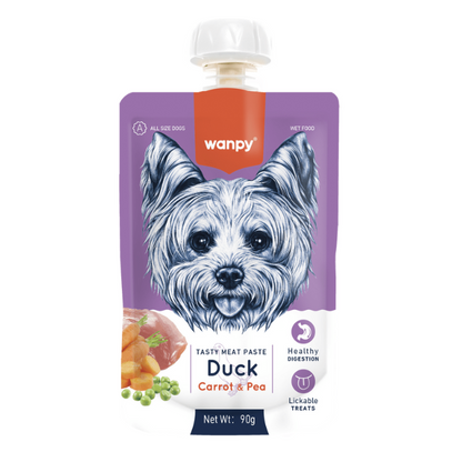 Wanpy Tasty Meat Dog Pato Zanahoria y Guisante 90 gr