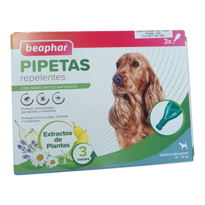 🐶 Pipetas Repelentes Beaphar para Perros Medianos (15 a 30 kg) – 3 unidades
