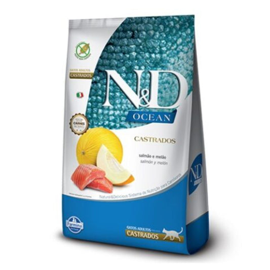 N&D Ocean Gato Castrado Salmón Melón 1,5 kg